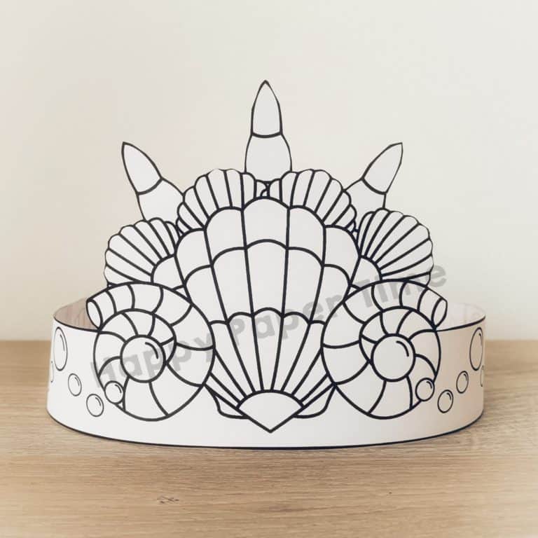 mermaid crown template Archives Happy Paper Time